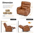thumbnail image 5 of MCombo 27‘’ Extra Wide Oversized Power Recliner Chair for Big Tall Adults, Faux Leather, Orange, 5 of 10