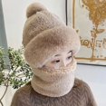 thumbnail image 5 of LEKODE Faux Fur Hat with Neck Cover Womens Beanies for Winter Hat Women Cap for Women Hats Brimless Hats for Women Khaki A, 5 of 8