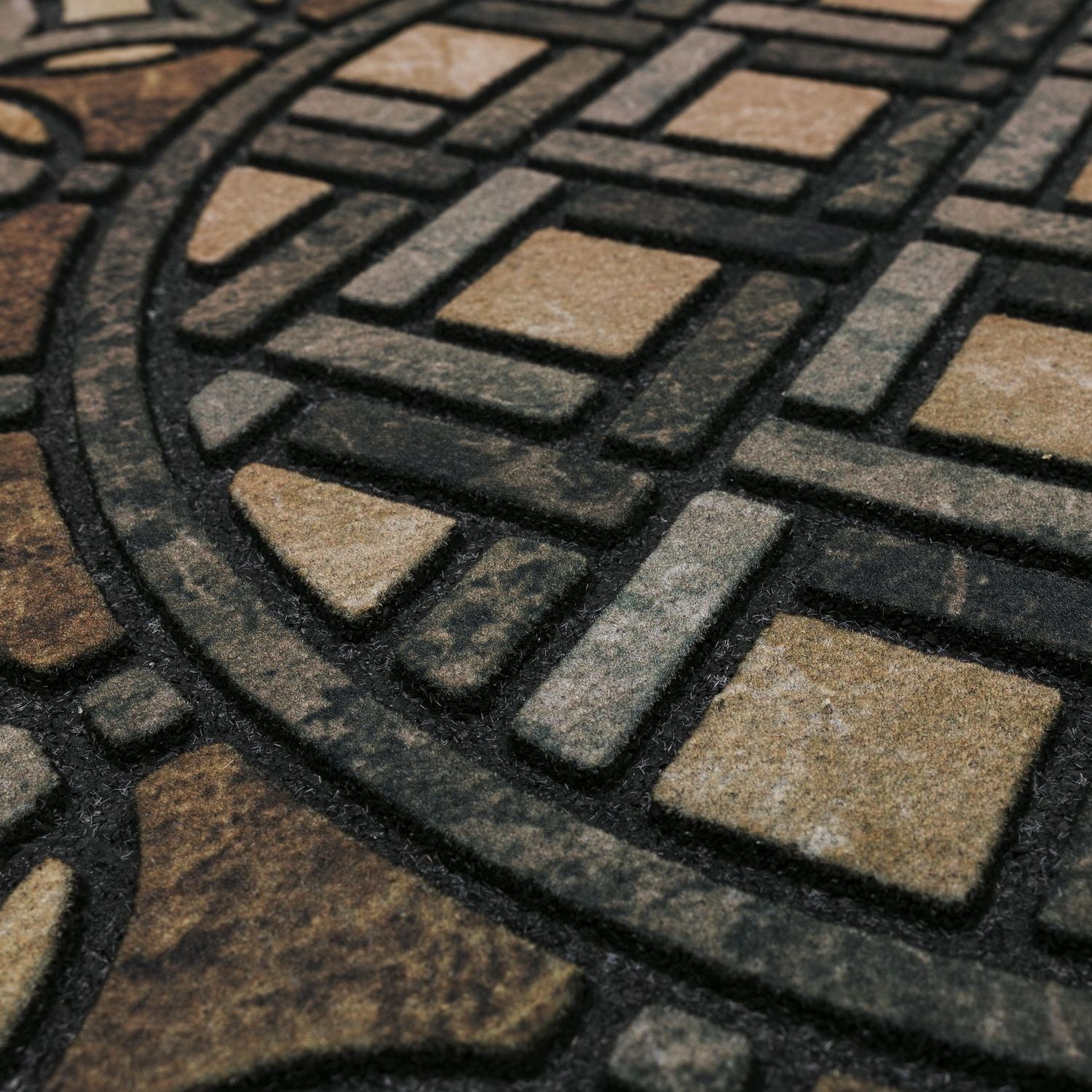 Mohawk Home - Tapis d’entrée brun de 58,4 cm × 88,9 cm (1 pi 11 po × 2 pi 11 po) Deco Tile Slice