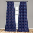 thumbnail image 5 of Ambesonne Peacock Curtains, Oriental Animal Feathers, Pair of 28"x63", Indigo Sea Blue, 5 of 5
