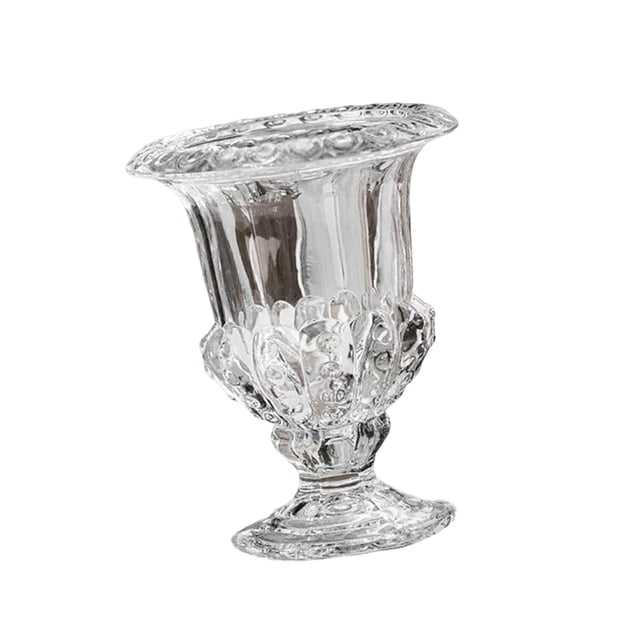 Jarrón de vidrio con arreglo floral, simple, decorativo, con tallo, para mesa M