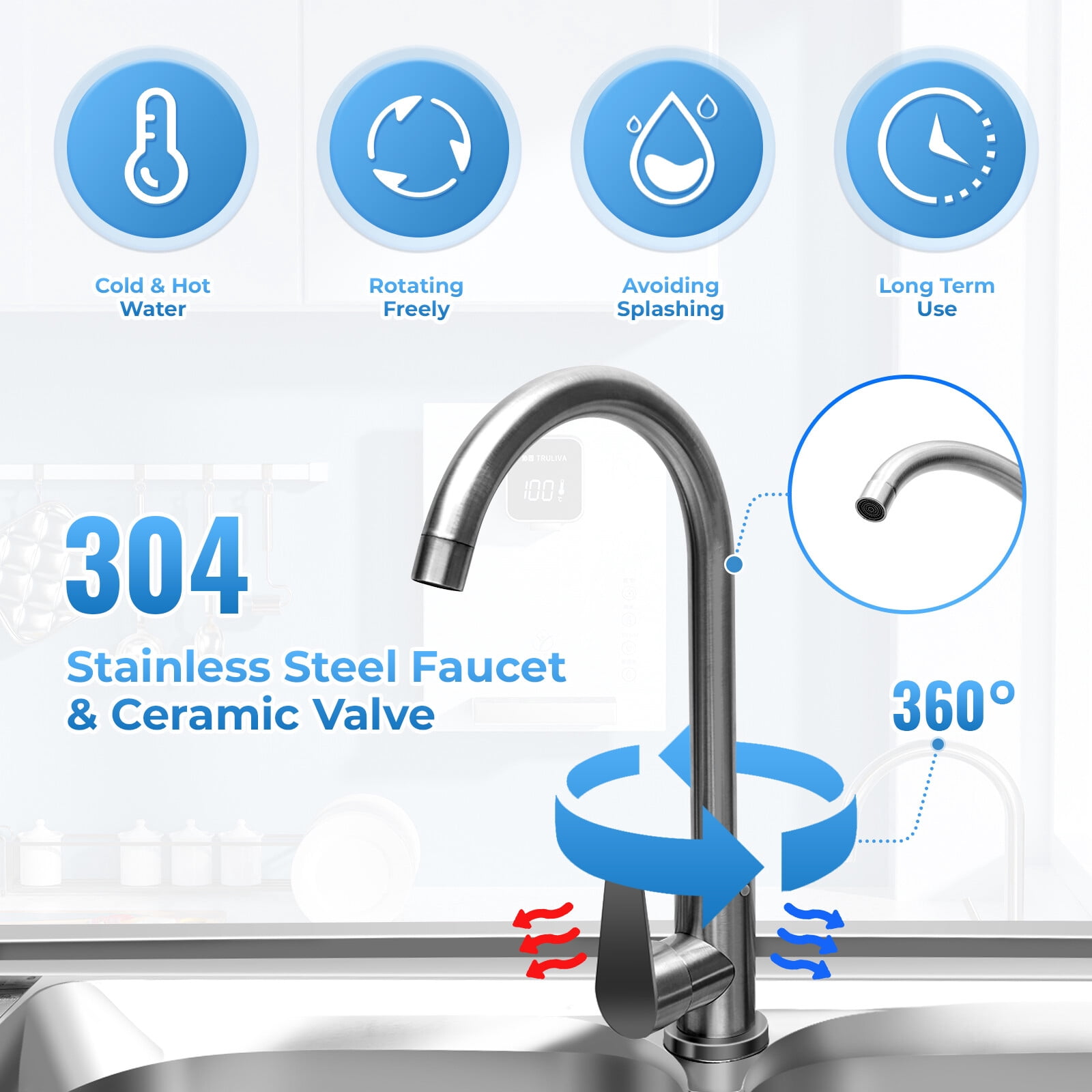 TFCFL Commercial Stainless Steel Sink Freestanding Kitchen Utility Sink 2 Compartment + Prep Table