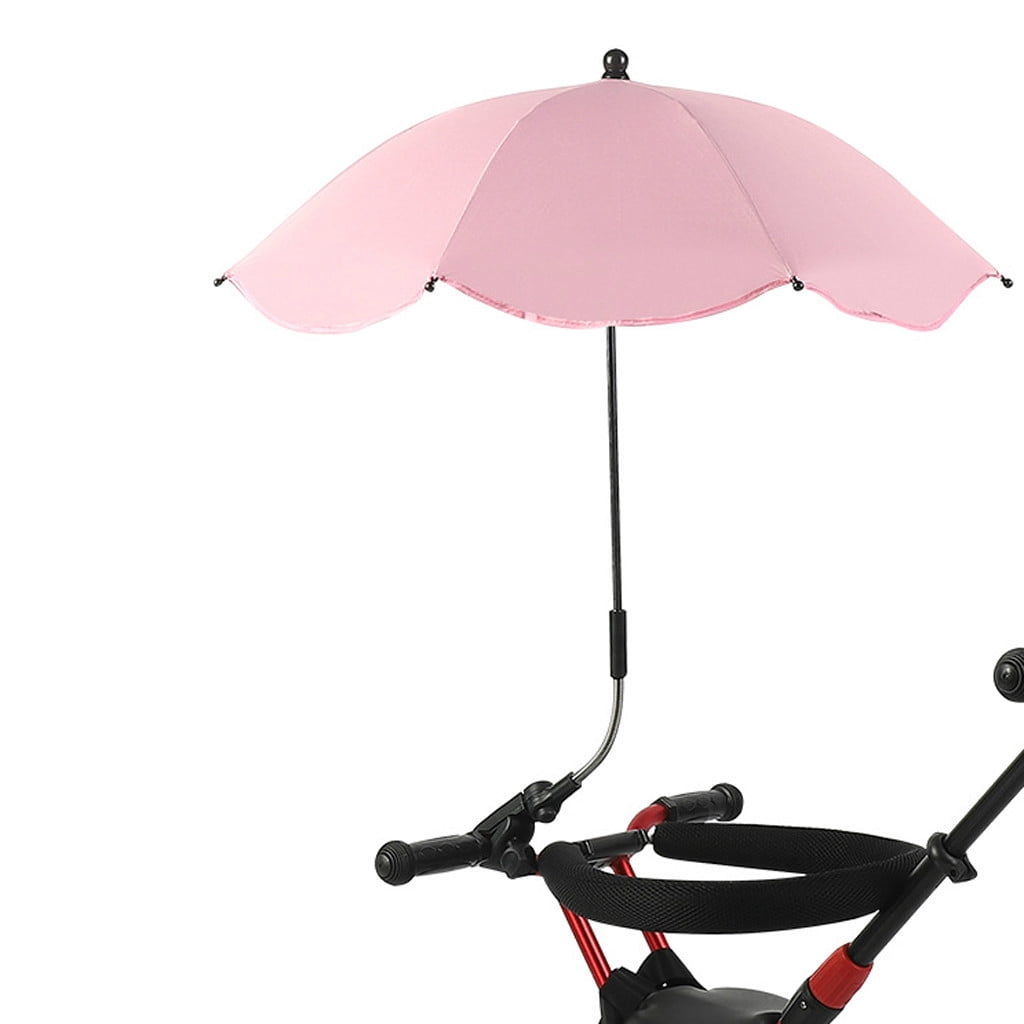 AJGRHE Universal Baby Pram Sunshade Umbrella for Stroller Pushchair Rain Gear Pink