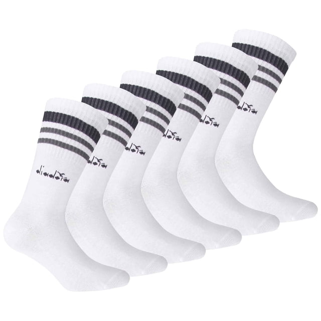 Calcetines de Tenis Unisex Diadora - Paquete de 3, Logotipo, Rayas Blanco 39-42