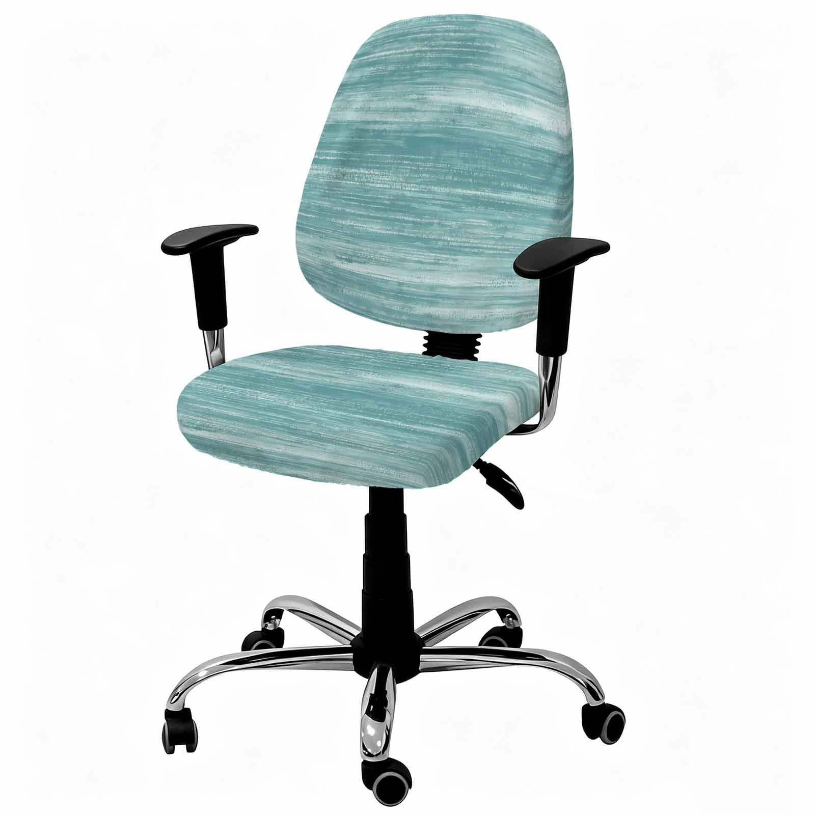 Office Chair Cover Teal Green Desk Chair Cover Protective Stretchable Universal Computer Chair Covers Ombre Abstract Texture Decorative Stretch Rotating Gaming Chair Slipcovers