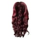 thumbnail image 2 of Peluca grande con raya al medio, peluca larga y rizada, fibra sintética negra de alta temperatura, peluca color vino tinto de 72 cm (28,37 pulgadas) con línea de cabello rizada roja., 2 of 9