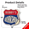 thumbnail image 2 of Bobby's Workshop (2 Pack) 18 inch X 18 inch Shield Shaped Heavy Duty 3.2 mil Vinyl Decals Weather Resistant, UV Protected To last, Gift for Dads and Uncles Classic Americana Crafted in, 2 of 6