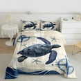 thumbnail image 2 of Feelyou Teens Sea Turtle Queen Comforter Set, Ocean Nautical Compass Bedding Sets, Cartoon Marine Theme Reversible Bedding Comforter Set, Ultra Soft Bedroom Decor, 3pcs, 2 of 8