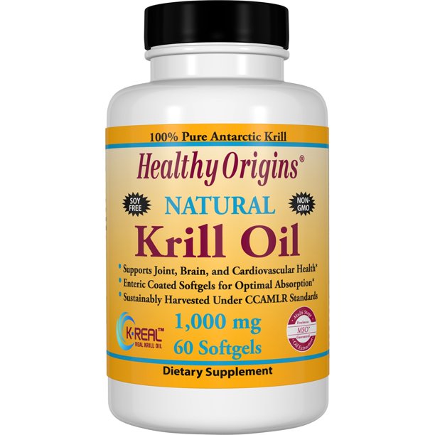 Healthy Origins Natural Krill Oil Softgels, 1000 Mg, 60 Ct