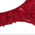 thumbnail image 3 of Culotte String en Dentelle Confortable pour Femme Taille Basse avec Gousset en Coton, 3 of 8