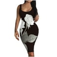 thumbnail image 2 of SMihono Robe Maxi Bohème d'Été pour Femmes Grande Taille Mode pour Femmes à Col Rond Sans Manches Robe Chandail Imprimée Robe de Plage Évasée, 2 of 4