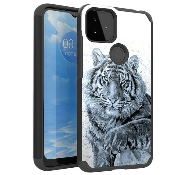 DALUX MetKase Hybrid Slim Phone Case Compatible with T-Mobile REVVL 5G (2020) - White Tiger