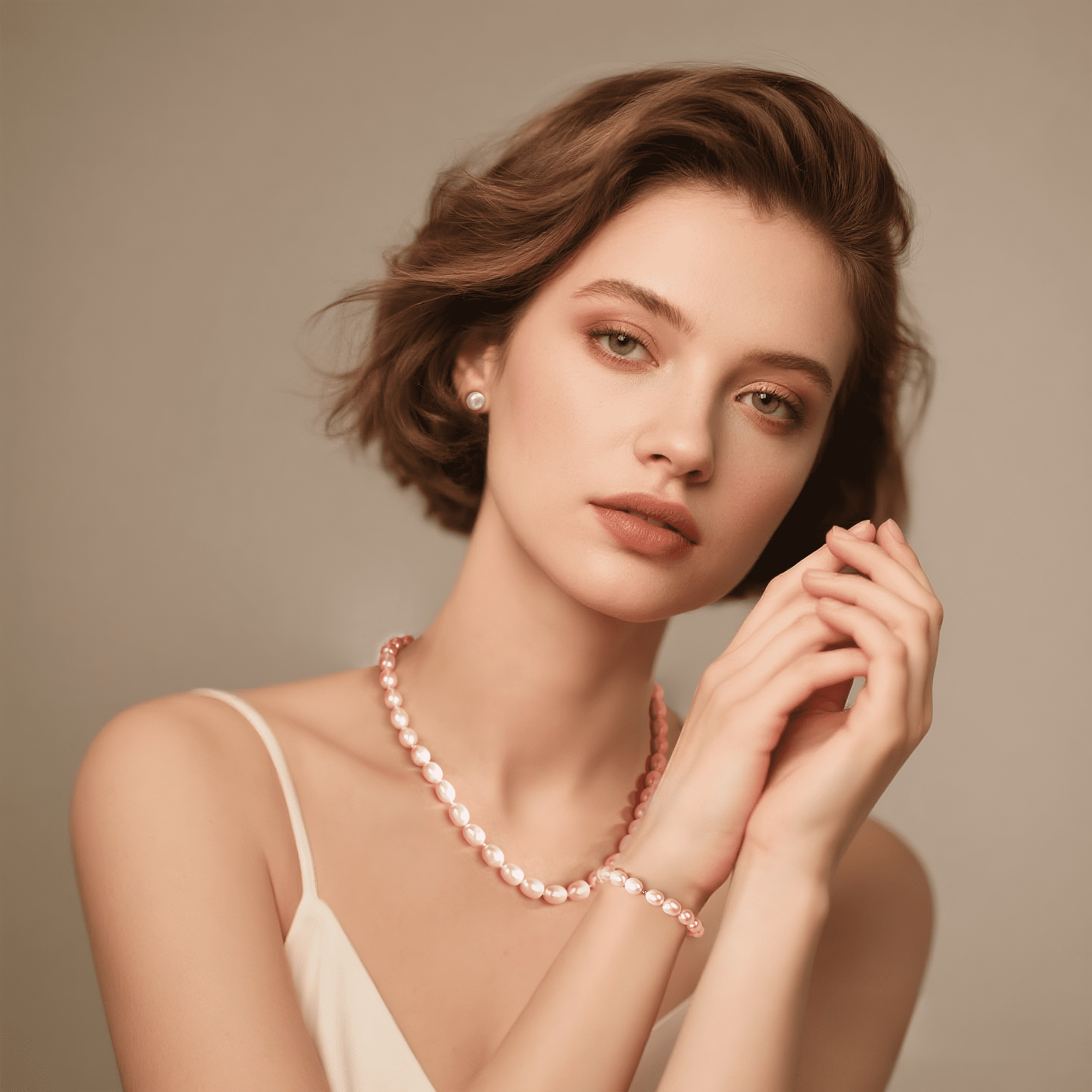 Bakimi 6-7mm Cultured Purple Pearl Jewelry Necklace Set with Bracelet & Stud Earrings, S925 Sterling Silver Adjustable Clasp Valentine's Day Gift for Her