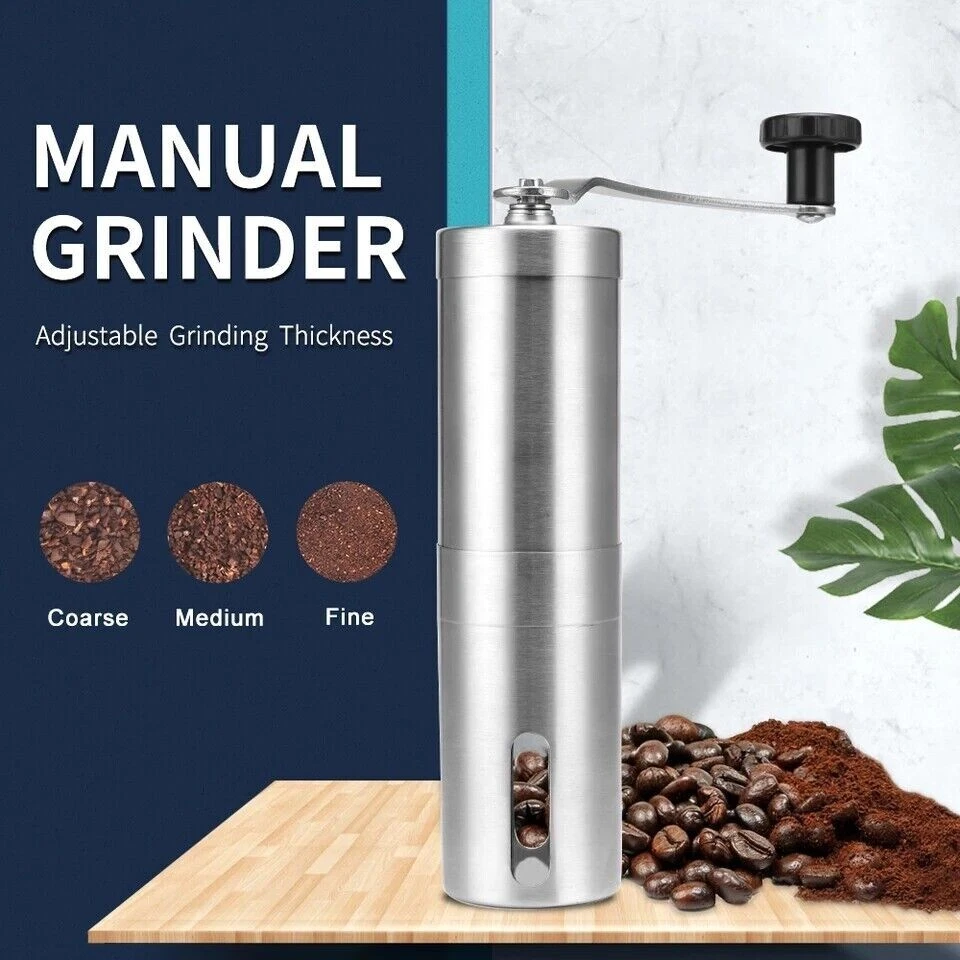 CIRCLE- Portable Manual Coffee Grinder Detachable With Ceramic Burr Bean Mill Stainless