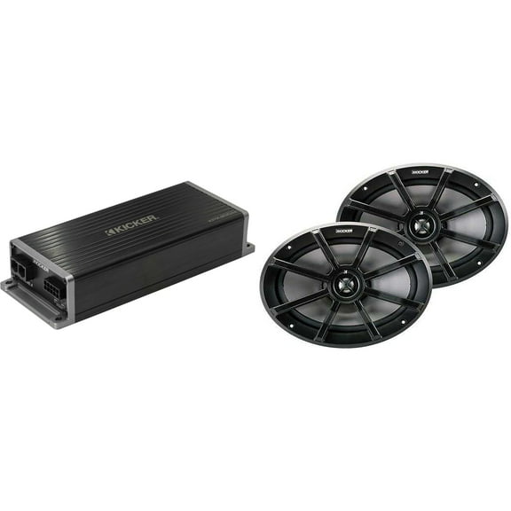 Kicker Marine KPX300.4 Powersports & Motorcycle Amp & 6x9" Speakers (2 Ohm )