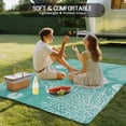thumbnail image 4 of Teal Coastal Outdoor Rug for Patio/Deck/Porch, Non-Slip Large Area Rug 5 x 7 Ft, Starfish Coral Summer Beach Ocean Indoor Outdoor Rugs Washable Area Rugs, Reversible Camping Rug Carpet Runner, 4 of 8