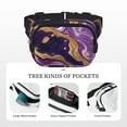 thumbnail image 5 of Zufioo Purple Gold Marble Swirls Print Square Double Layer Waist Bag, Durable & Stylish Fanny Pack with Zippered Pockets and Adjustable Strap for Outdoor & Daily, 5 of 7