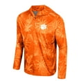 thumbnail image 2 of Men's Colosseum Orange Clemson Tigers Palms Printed Lightweight Quarter-Zip Hooded Top, 2 of 3