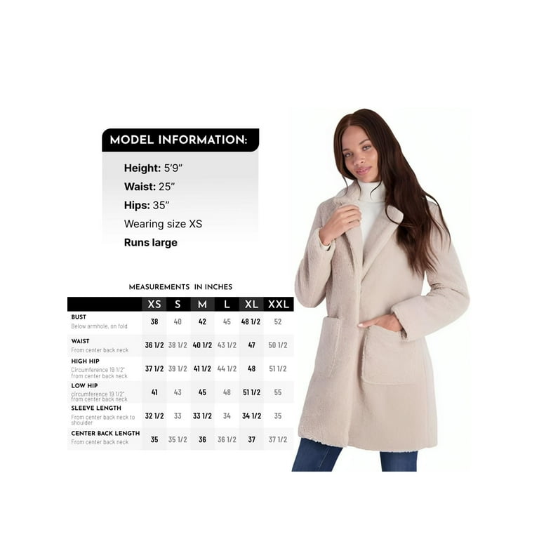 Oversized teddy-lined jacket - Beige - Ladies