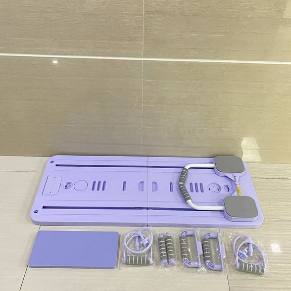 ZAWANEX Pilates Board Reformer Set: Multi-Purpose Exercise Machine for Home 6 in 1 Pilates Sliding Board Purple