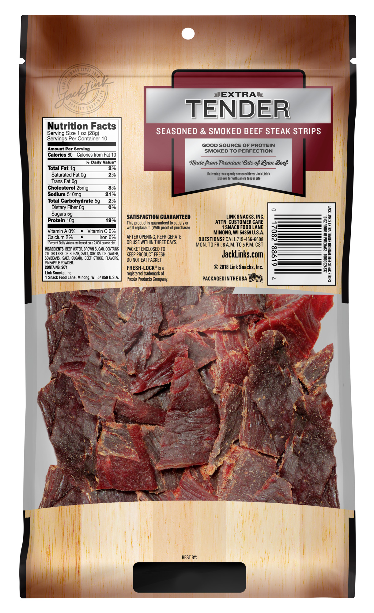 Jack Link's Extra Tender Beef Strips, Original, 10oz