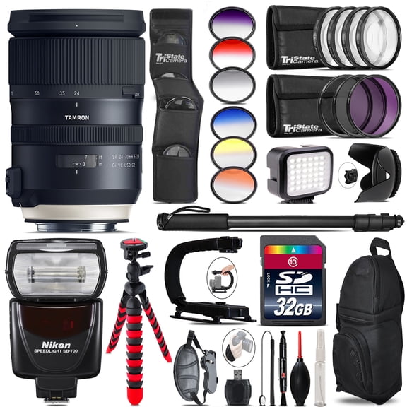 Tamron 24-70mm VC G2 for Nikon + SB-700 AF Speedlight + LED - 32GB Accessory Kit