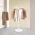 thumbnail image 4 of ToppiJoy 55In Round Garment Rack, Multi-Purpose Clothes Display Rack, Double Space Retail Clothing Rack (White, Log Color), 4 of 9