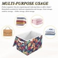 thumbnail image 6 of Yayeee Collapsible Cube Storage Bin with Lid Fabric Closet Decorative Basket with Handles, Blue Vibrant Leaves Pattern, 6 of 7