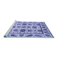 thumbnail image 2 of Ahgly Company Machine Washable Indoor Round Abstract Blue Modern Area Rugs, 6' Round, 2 of 4