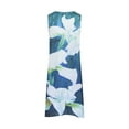 thumbnail image 4 of Plus Size  women dress Women Floral Print Sleeveles Dress Solid Chiffon Two-Piece Set Light blue 10(XL), 4 of 9