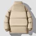 thumbnail image 6 of Maoxin Men's Coats Fashionable Men's Solid Color Long Sleeve Hoodless Casual Outwear Jackets Beige XL, 6 of 8