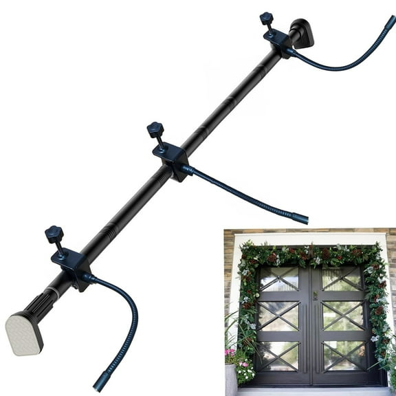 Double Door Garland Hanger for Double Doors - Garland & Wreath Holder, No Drilling Required(71-81 in.L)