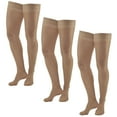 thumbnail image 2 of Ames Walker AW Style 74 Soft Sheer 8-15 mmHg Mild Compression Thigh High Stockings w/Band (3 Pack) Black Large, 2 of 8