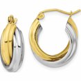 thumbnail image 1 of 10K Two-Tone Polished Double Hoop Earrings (20.81 X 16.92) Made In Indonesia 10er286, 1 of 6