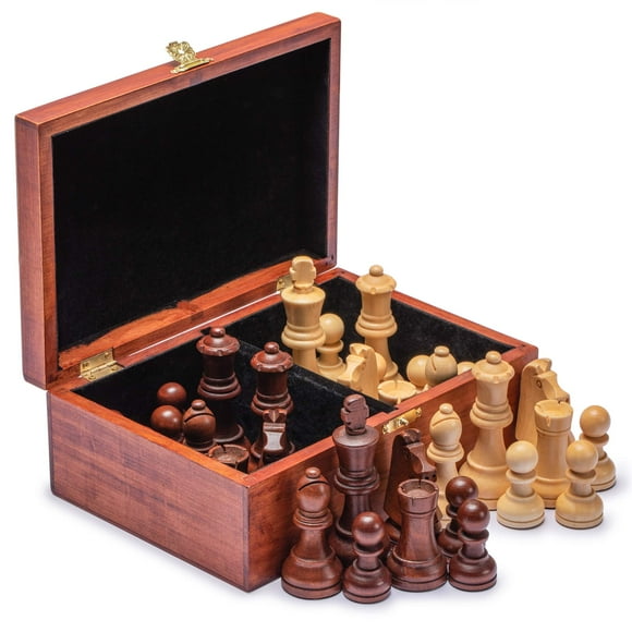 Husaria Staunton Tournoi No. 6 Échecs avec 2 Reines Supplémentaires et Boîte en Bois, Rois de 3,9 Pouces