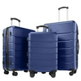 thumbnail image 1 of edx 3-Piece Luggage Sets, Hardside Luggage 20/24/28-Inch with 4 Double Spinner Wheels, Expandable and TSA Lock, Hard Shell Lightweight Roller Suitcase, Blue, 1 of 10