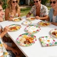 thumbnail image 2 of 60 Pcs Luau Party Tableware Decorations, Aloha Tropical Disposable Dinnerware Set including Paper Plates with Napkins for Hawaiian Tropical Summer Birthday Party Supplies, Serves 20, 2 of 7