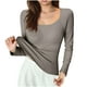 thumbnail image 3 of Camisas para adolescentes,Camiseta básica para mujer, con acolchado en el pecho, manga larga sin costuras, poliéster, ropa informal para el hogar, sopatenor, 3 of 9