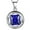 Deep Blue, variant on 925 Sterling Silver Birthstone Necklace,Round Pendant CZ Birth Stone Jewelry for Women