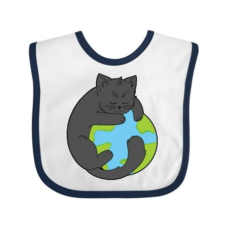 

Inktastic Black Cat Hugging the Earth Climate Change Awareness Gift Baby Boy or Baby Girl Bib