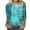 Blue, variant on Raeneomay 3/4 Length Sleeve Womens Tops Women's Loose Casual Crew Neck Printed Seven-quarter Sleeve Top T-Shirt