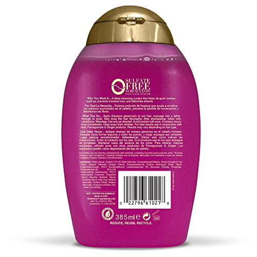 OGX Detoxifying + Pomegranate & Ginger Shampoo 13 Ounce Bottle