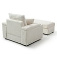 thumbnail image 4 of Corduroy Single Sofa with Storage Ottoman 43.3" W Comfy Chaise Lounge with Cup Holders, Reading Chair with Throw Pillows and Armrests for Living Room, 4 of 8