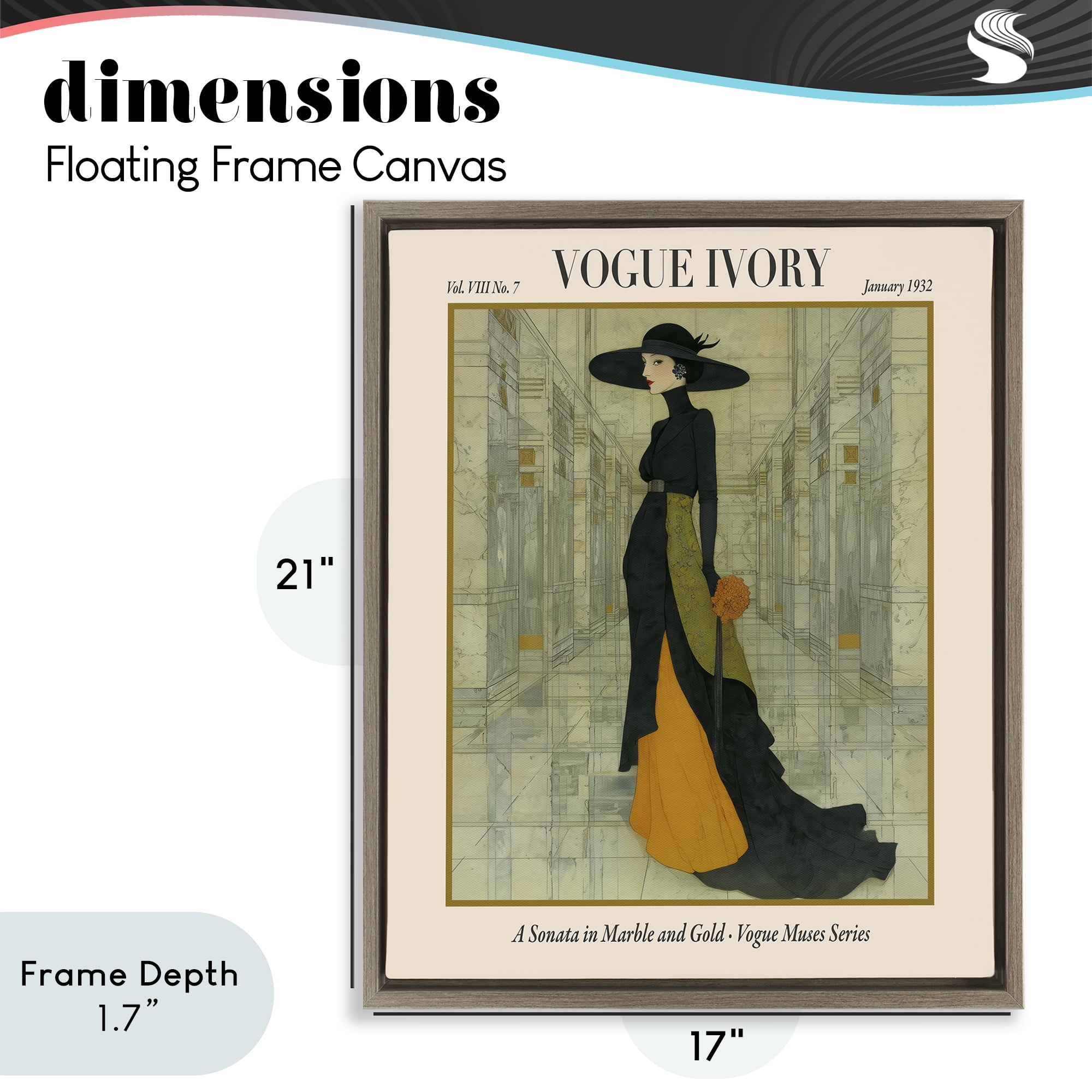 Stupell Industries Ivory Hall Magazine Brown Framed Floater Canvas Wall Art, design by A Barefoot Stylist