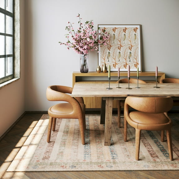 Rugs USA x Padma Lakshmi Raji Hand-Tufted Multi-Stripe Wool-Blend Rug, 5' x 8', Raji Multicolor