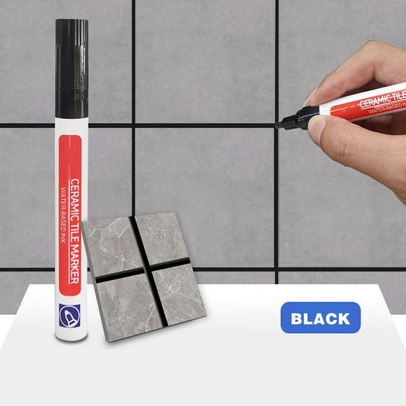 Stylo pour Coulis 4 ml, Marqueur Permanent pour Coulis pour Carreaux de Salle de Bain et de Cuisine, Stylo de Coloration à Séchage Rapide pour Coulis avec Scellant Protecteur pour Tous les Types de Coulis, Noir