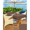 thumbnail image 5 of Brown Outdoor Tablecloth with Umbrella Hole and Zipper, Solid Color Table Cover for Rectangle Tables Waterproof Tabletop Collection for Patio, Garden, Picnic, Camping 60 x 84 inch, 5 of 6