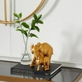 thumbnail image 2 of 6" x 7" Gold Polyresin Elephant Sculpture, by DecMode, 2 of 10