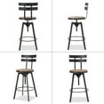 thumbnail image 3 of Smooth Back Barstool, Black And Silver Bar Stools With Wooded Seat, Swivel Metal Chair Perfect For Kitchen Or Home Bar, 3 of 5