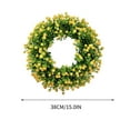 thumbnail image 4 of Aooww Colorful Butterfly Spring Summer Wreath with Impatiens Hawkeri and Green Leaves, Artificial Pansy Floral Wreath for Front Door Outside Home Wall Wedding Farmhouse Holiday Outdoor Indoor Décor, 4 of 6